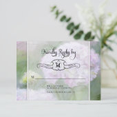RSVP-kaarten Hydrangea Garden Flowers Typografie RSVP Kaartje (Staand voorkant)