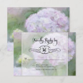 RSVP-kaarten Hydrangea Garden Flowers Typografie RSVP Kaartje (Voorkant / Achterkant)