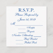 RSVP-kaarten met blauwe en witte respons Informatiekaartje (Voorkant)
