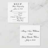 RSVP-kaarten met zwarte en witte respons Informatiekaartje (Voorkant / Achterkant)