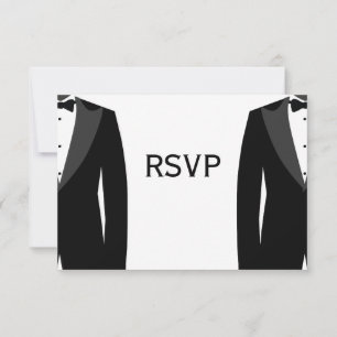 RSVP-Kaarten met zwarte en witte tong RSVP Kaartje
