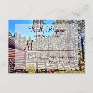 RSVP-kaarten van het Corrral-land Rustic Horse RSVP Kaartje