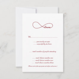 RSVP-kaarten van Red Love Infinity Wedding RSVP Kaartje