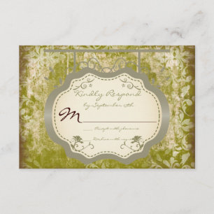 RSVP-kaarten voor Antiek gebrandnummer RSVP Kaartje