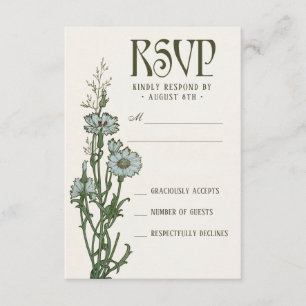 RSVP-kaarten voor bruiloft   Floral Art Nouveau RSVP Kaartje