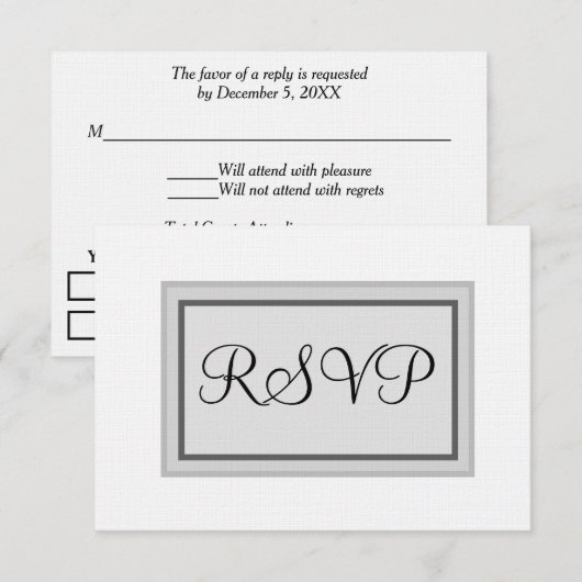 RSVP Kaarten White Black Kaartje (Voorkant / Achterkant)
