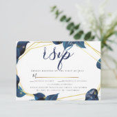 RSVP | Keuze uit maaltijd Modern Deep Indigo Blue  Kaart (Staand voorkant)