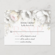 RSVP Klassiek Modern Ivoorkleurig en Blozende Bloe