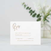 RSVP - Klassiek wit goud Briefkaart (Staand voorkant)
