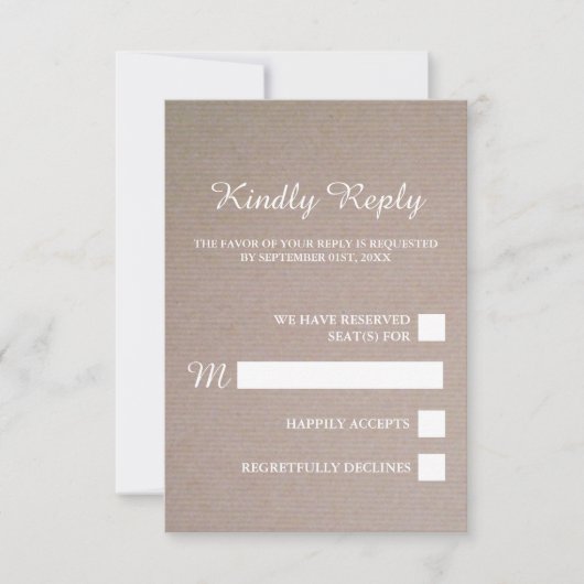 RSVP - kraft Wedding Rustic (Voorkant)