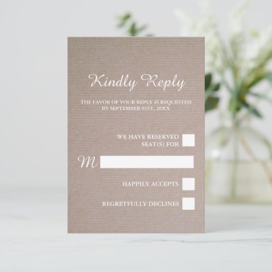 RSVP - kraft Wedding Rustic (Staand voorkant)