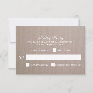 RSVP - kraft Wedding Rustic Kaartje
