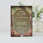 RSVP - landelijk Deer Hunter Wedding RSVP (Staand voorkant)