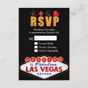RSVP Las Vegas Signer Mariage Neon Lumière Carte d