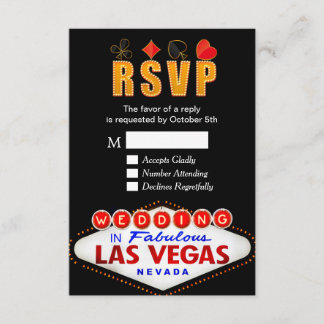 RSVP Las Vegas Signer Mariage Neon Lumière Carte d