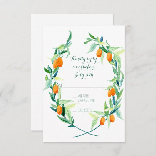 RSVP Laurel Wreath Kumquat Branche Moderne Simple (Devant / Derrière)