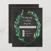 RSVP Laurel Wreath Olive Leaf Branch Chalkboard (Devant / Derrière)