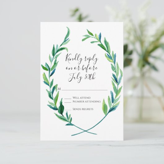 RSVP Laurel Wreath Olive Leaf Branch Modern Simple (Staand voorkant)