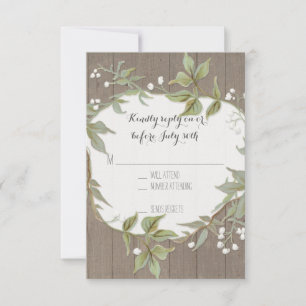 RSVP Laurel Wreath Rustic Country Foliage Wooden Kaartje