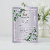 RSVP Lavender rozen Kaartje (Staand voorkant)