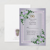 RSVP Lavender rozen Kaartje (Voorkant / Achterkant)