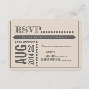 RSVP l'épousant beige et gris de manuscrit moderne