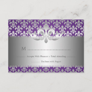 RSVP l'épousant élégant Fleur De Lis Purple