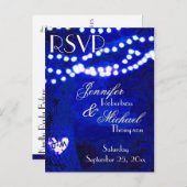 RSVP - Lichten op blauwe bomen Uitnodiging Briefkaart (Voorkant / Achterkant)