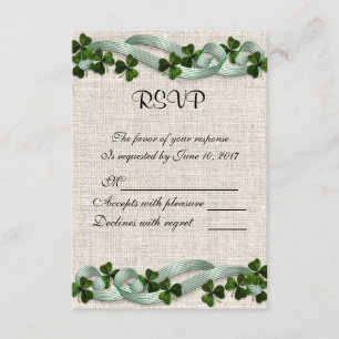 RSVP lin et shamrocks irlandais