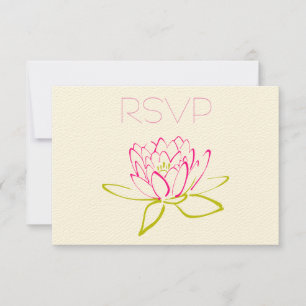 RSVP Lotus Flower/Water Lily Illustration Kaartje
