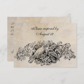 RSVP Lovebirds vintage avec enveloppes (Devant / Derrière)