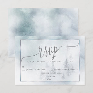 RSVP-maaltijdkeuze Silver Blue Winter Wonderland RSVP Kaartje