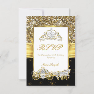 RSVP Magische Quinceanera Gouden Zwarte Paard Koet