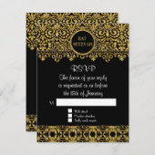 RSVP Manoir anglais Noir Or Art Déco Nouveau (Devant / Derrière)