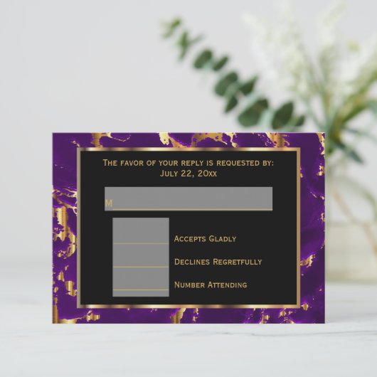 RSVP Marbre noir, or et pourpre (Debout devant)