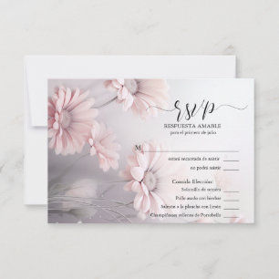 RSVP Margarita rosa elegante 2 Kaartje