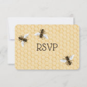 RSVP mariage abeille à miel vintage (Dos)
