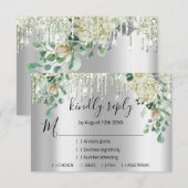 RSVP Mariage Argent Paillettes Menthe Gree Drips (Devant / Derrière)