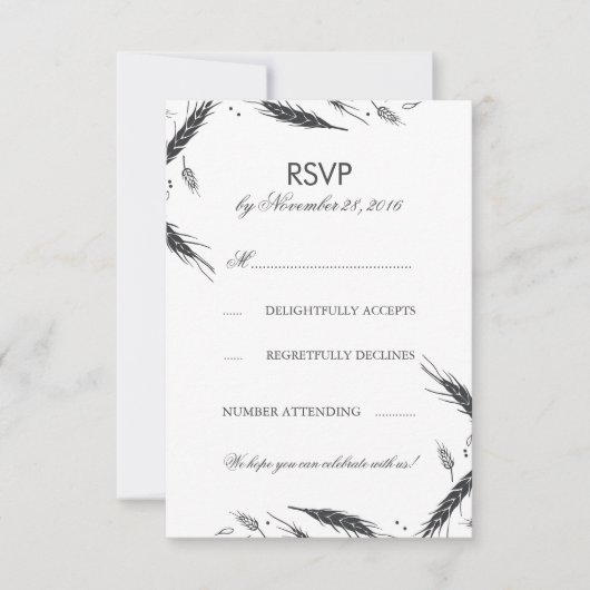 RSVP Mariage Automnal Blé (Devant)