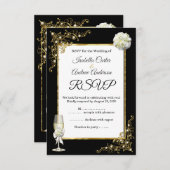 RSVP Mariage Black Champagne Gold Pearl (Devant / Derrière)