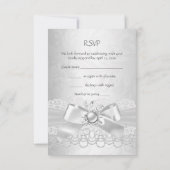 RSVP Mariage Blanc Argent Perle Lace Damassé (Dos)