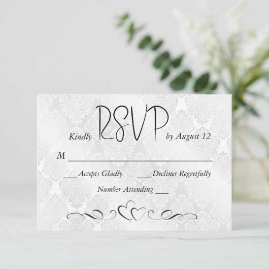 RSVP Mariage blanc Satin Damas (Debout devant)
