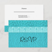 RSVP Mariage Bleu Aqua (Devant / Derrière)