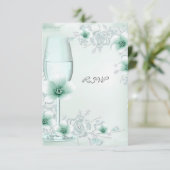 RSVP Mariage Blossoms Rose Floral Mint Green (Debout devant)