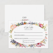 RSVP mariage bohème glamour - pivoines aquarelle (Devant / Derrière)