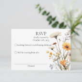 RSVP mariage botanique fleur sauvage jaune thème (Debout devant)