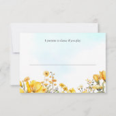 RSVP mariage botanique fleur sauvage jaune thème (Dos)