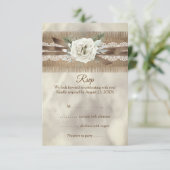 RSVP Mariage Burlap Beige Blanc Rose Lace Bow (Debout devant)
