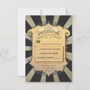 RSVP mariage carnaval - rayures noires