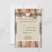 RSVP Mariage Champêtre Rustique Brun Blanc Dentell (Dos)